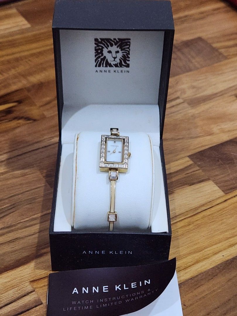 Christmas Xmas sale anne klein gold and crystal watch. Pearl face Luxury Watches on Carousell