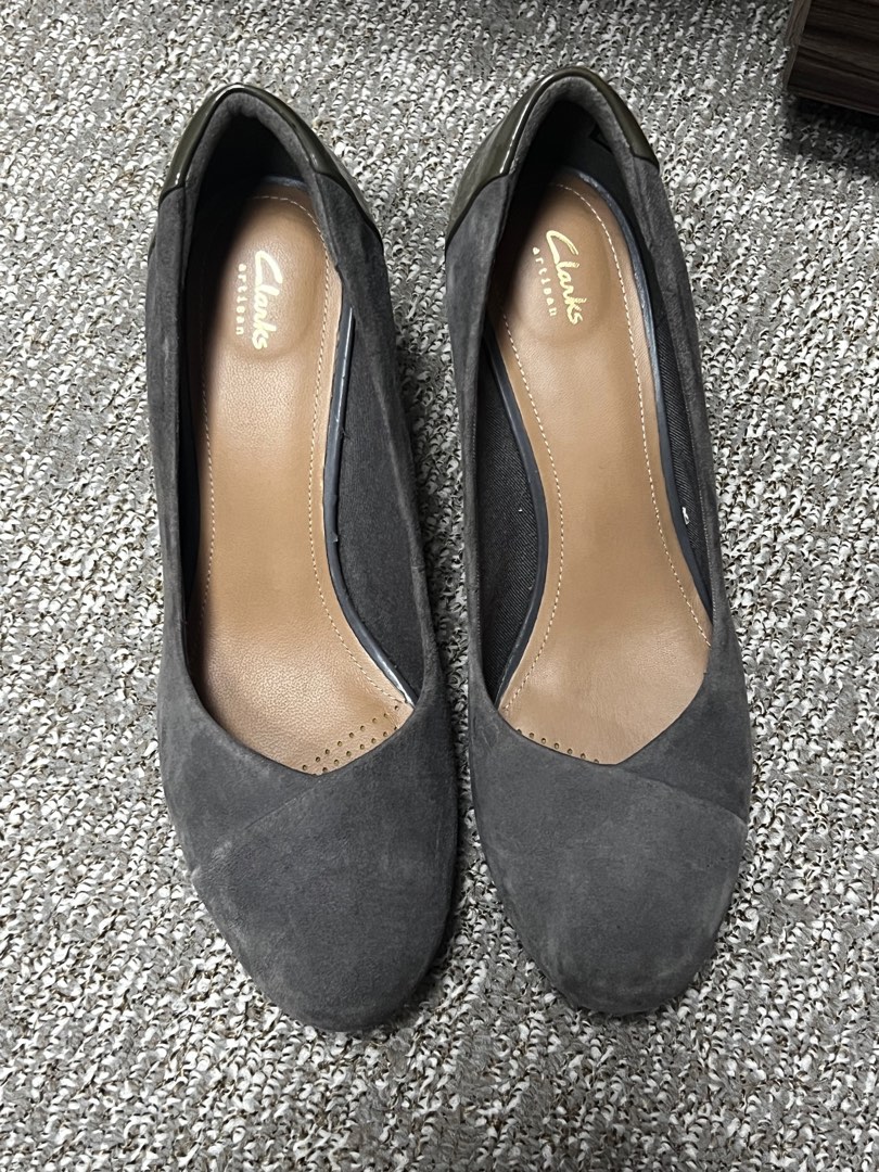 Clarks heels grey store