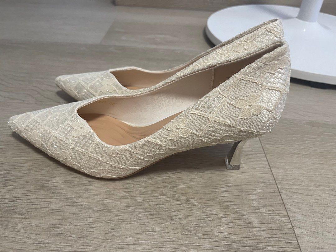 Cream lace heels clearance