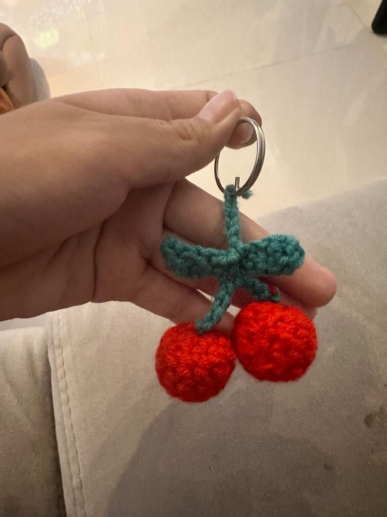 crochet cherry keychain Hobbies Toys Stationery Craft