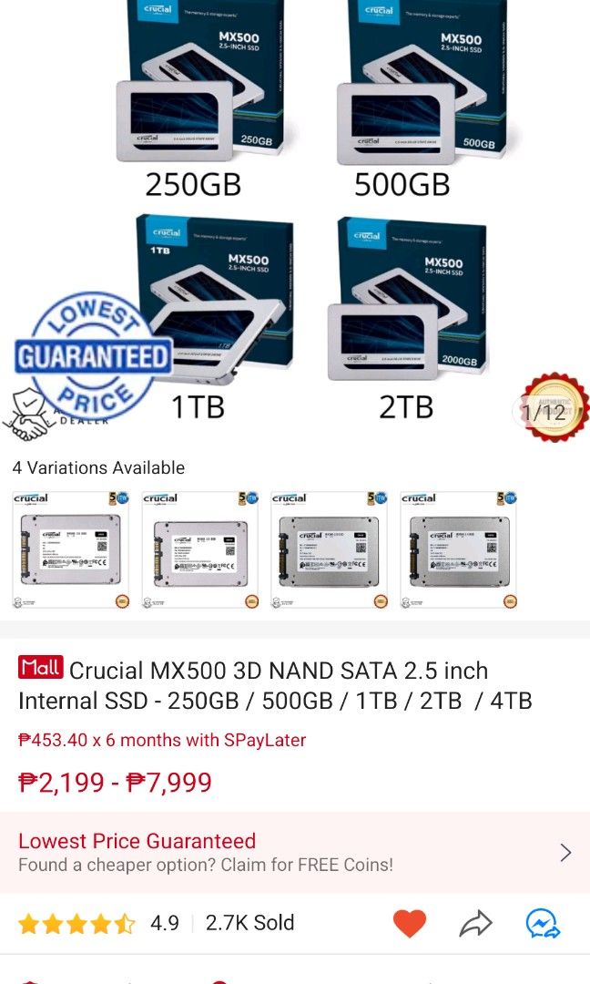 CRUCIAL MX500 BRAND NEW