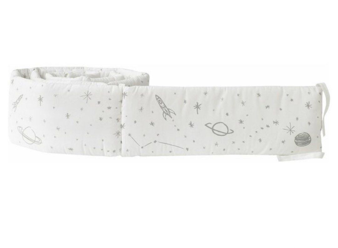 DwellStudio Crib Bumper Galaxy Dove (Category: Bed Guards) located in Makati City. Submitted by organic_lemon (Listing ID 1270852850, Image 3). Description: DwellStudio Crib Bumper Galaxy Dove In very good condition Bought it for ₱8,000.