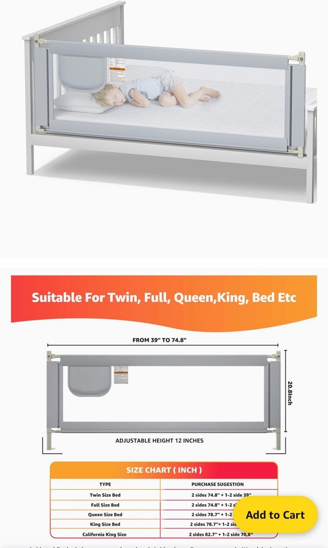 King size bed with baby deals cot