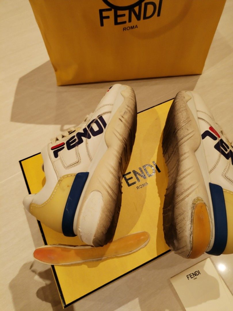 Fendi X Fila Leather Trainers