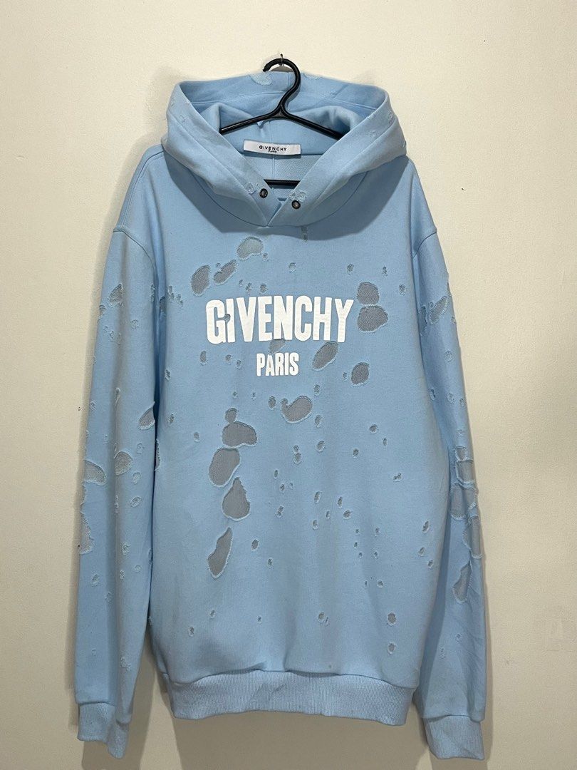 Givenchy distressed clearance hoodie blue