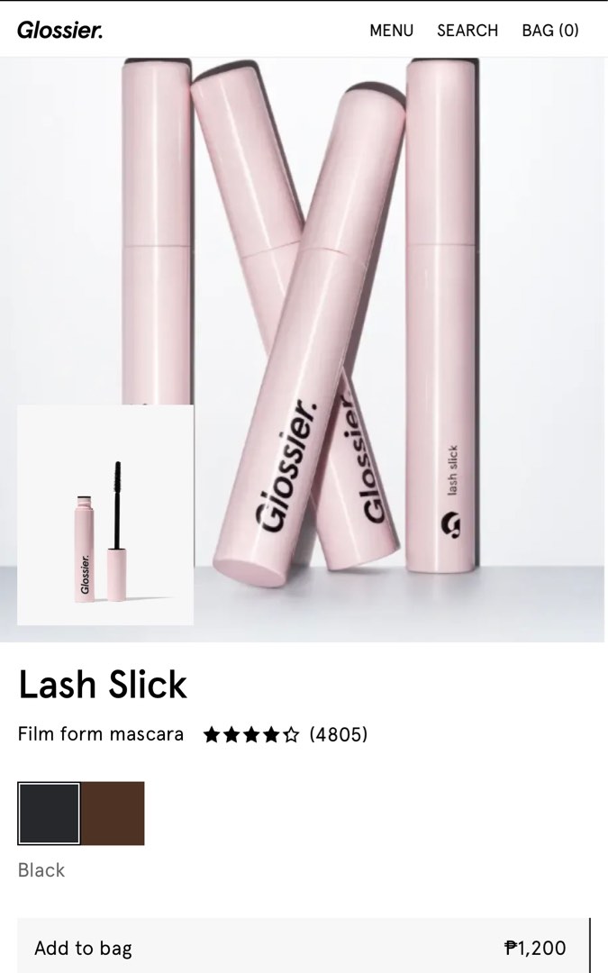 Glossier Lash Slick Natural Mascara, Beauty & Personal Care, Face