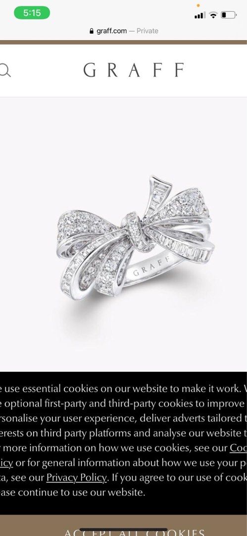 Graff ring （分類：戒指）位於 Hong Kong。 由 dreambig1324 提交（商品編號 1270955846，圖片 2）。簡介： Ring size 15。