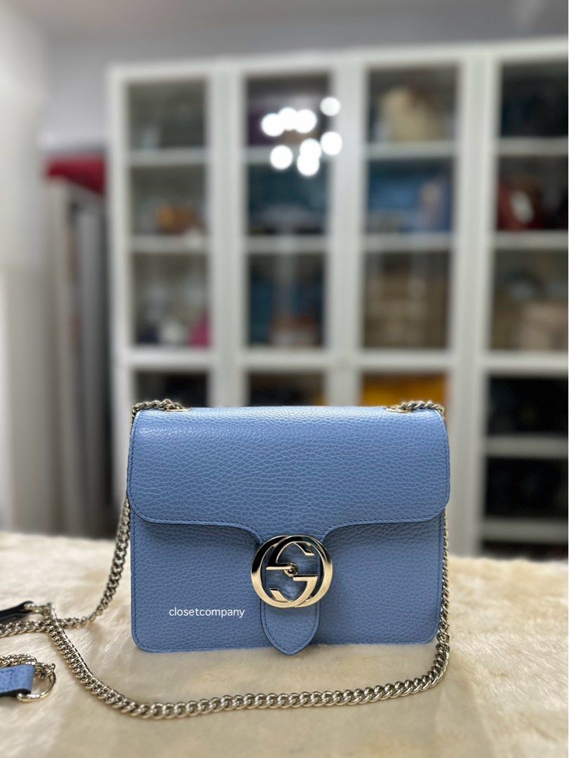 Gucci Interlocking G Chain Bag Light Blue