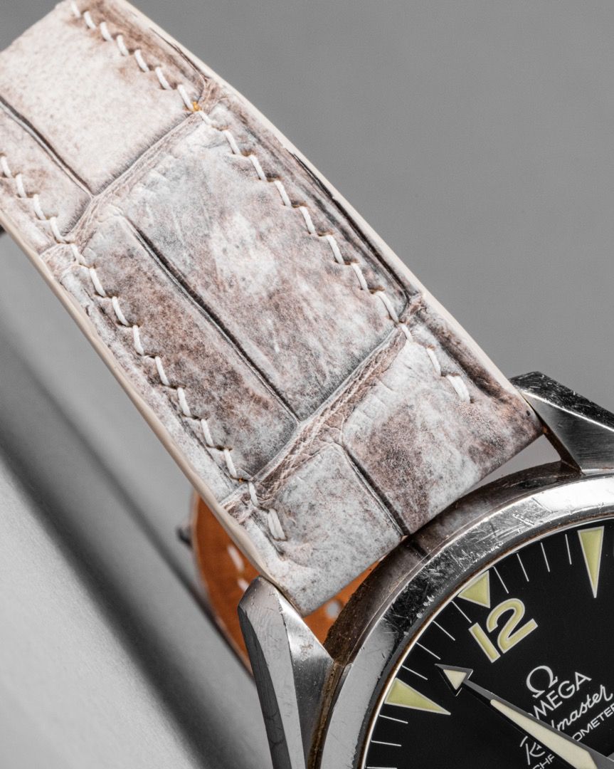 Handmade Hand stitched Watch Strap in Natural Himalayan Crocodile