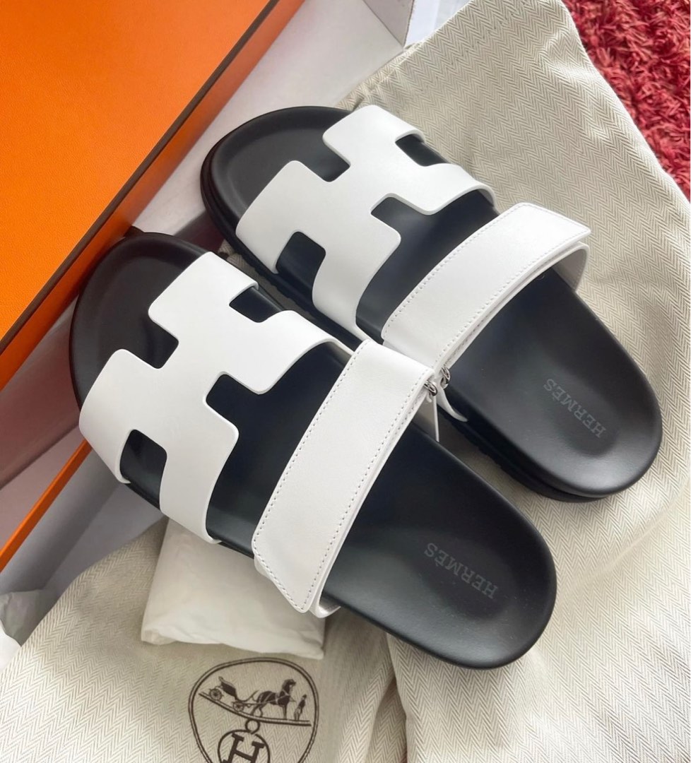 White new arrivals hermes slides