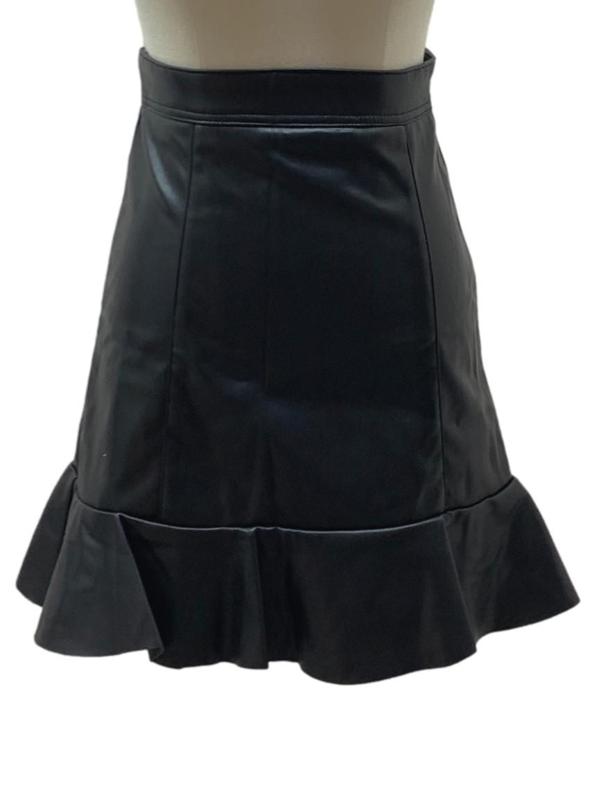 H and m black 2025 leather skirt