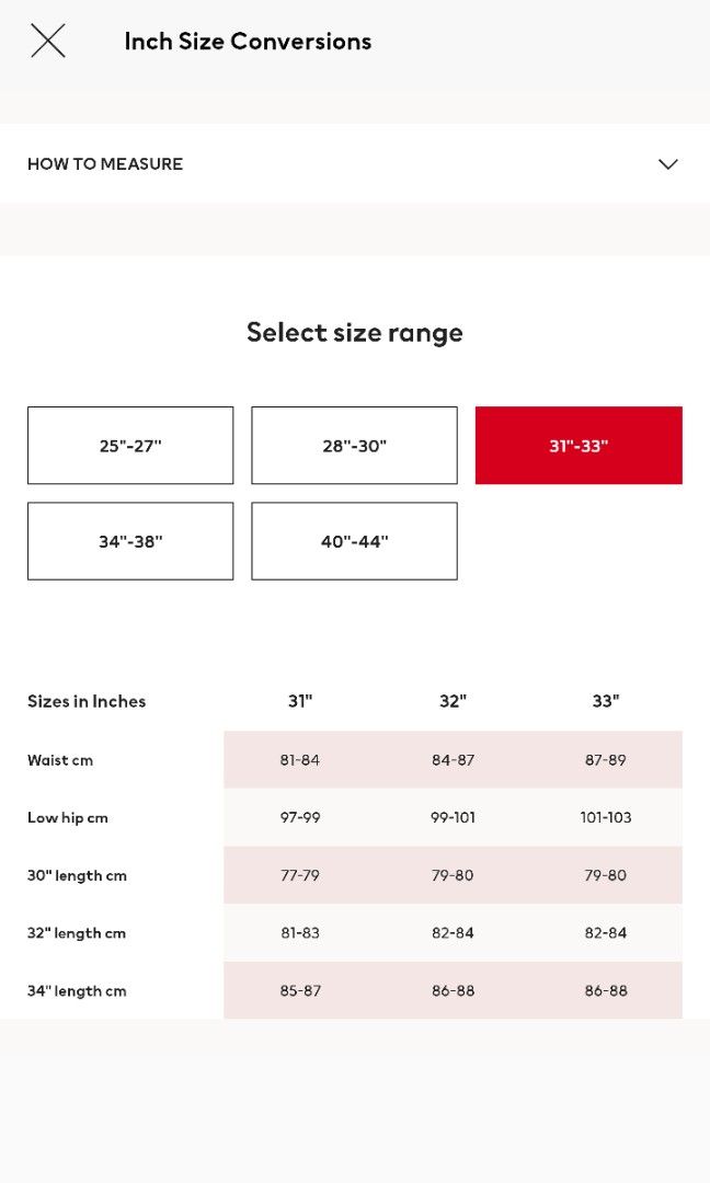 H&m size 30 outlet