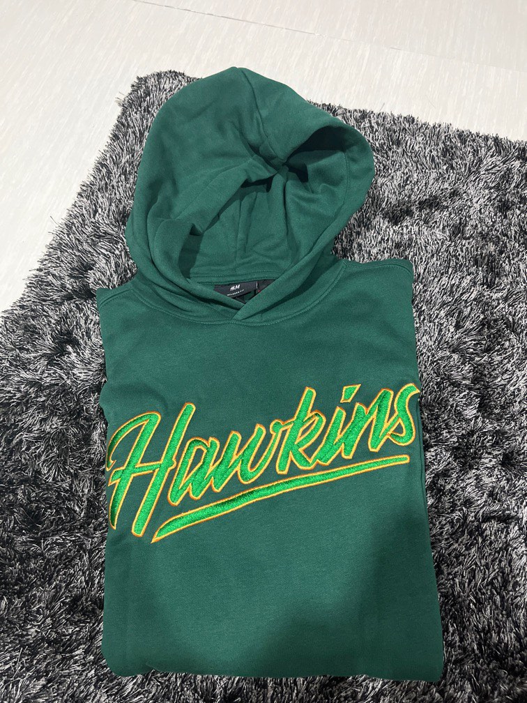 H M Stranger Things Hawkins Hoodie Men s Fashion Coats Jackets