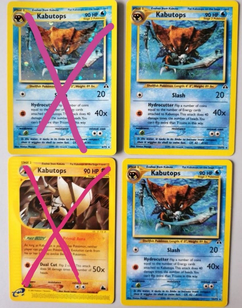 Holo Rare Pokemon: Kabutops HP90 6/75 Neo Discovery, Hobbies & Toys, Toys &  Games on Carousell