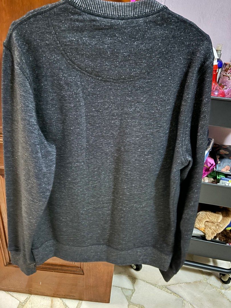 Kenzo Men Grey Charcoal Black and Navy Blue Pullover Knit Sweater