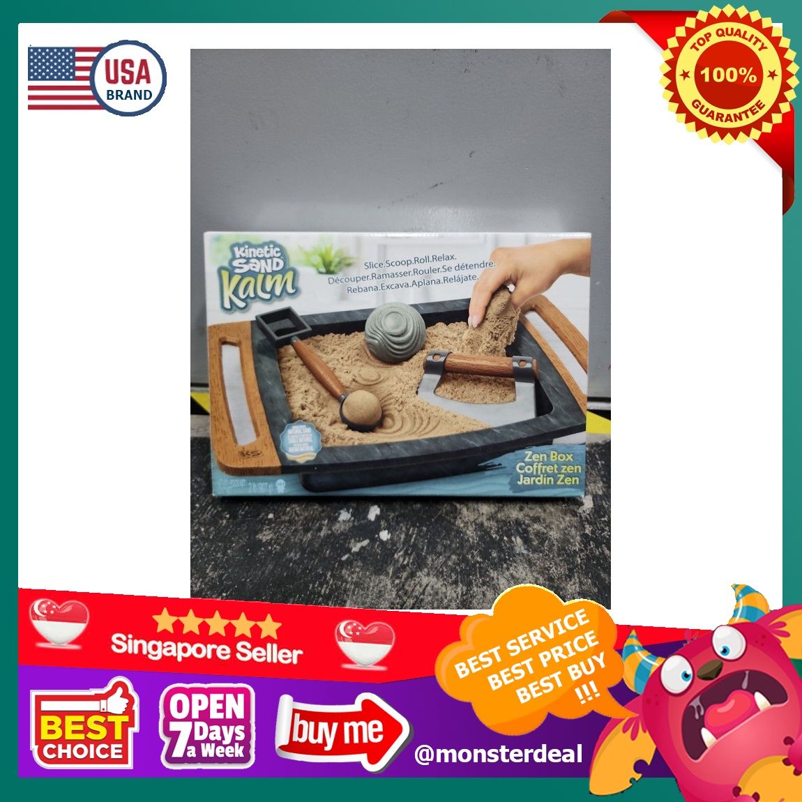 Kinetic Sand Kalm Zen Garden Box Fidget Toy with All Natural