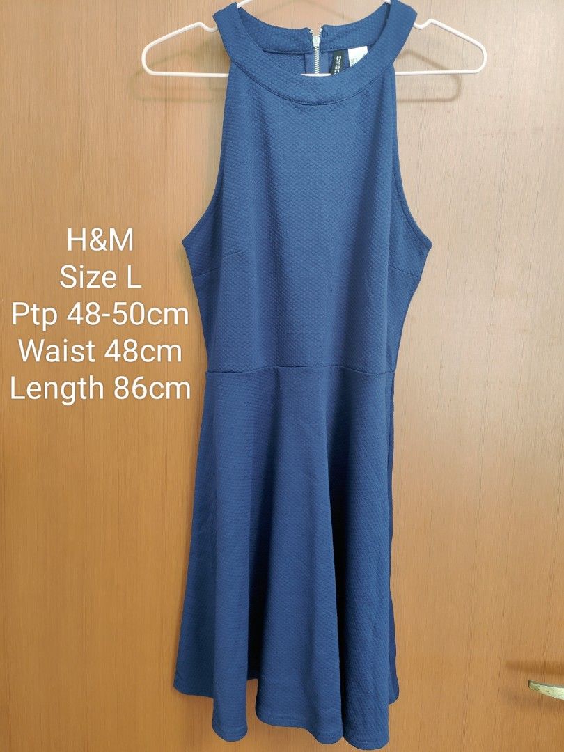 H and m navy blue dress discount