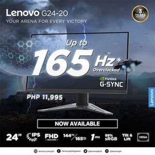 Lenovo G24-20 23.8” FHD Gaming Monitor (165 Hz)