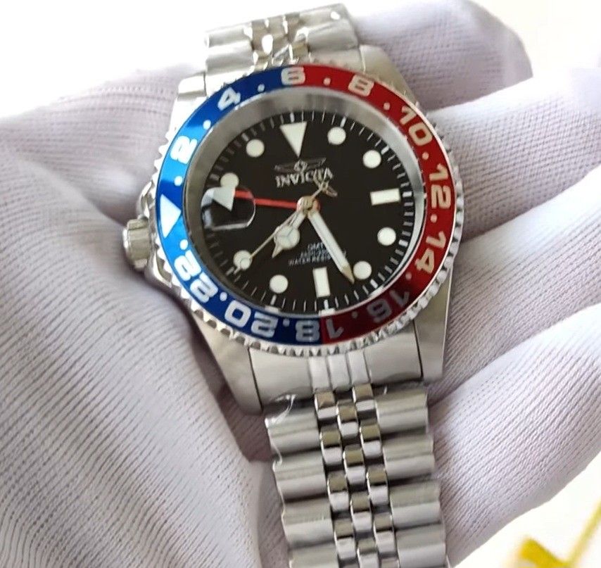 Lowest Price Invicta Pro Diver GMT 200m Men s Black Dial Stainless Steel Watch invicta Birthday gift birthday BRAND NEW IN BOX LAST SET SALE