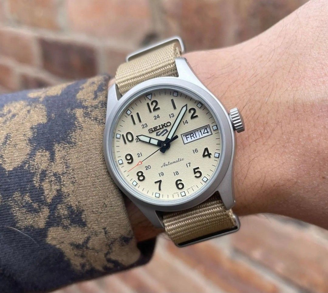 Seiko 5 cream dial hot sale