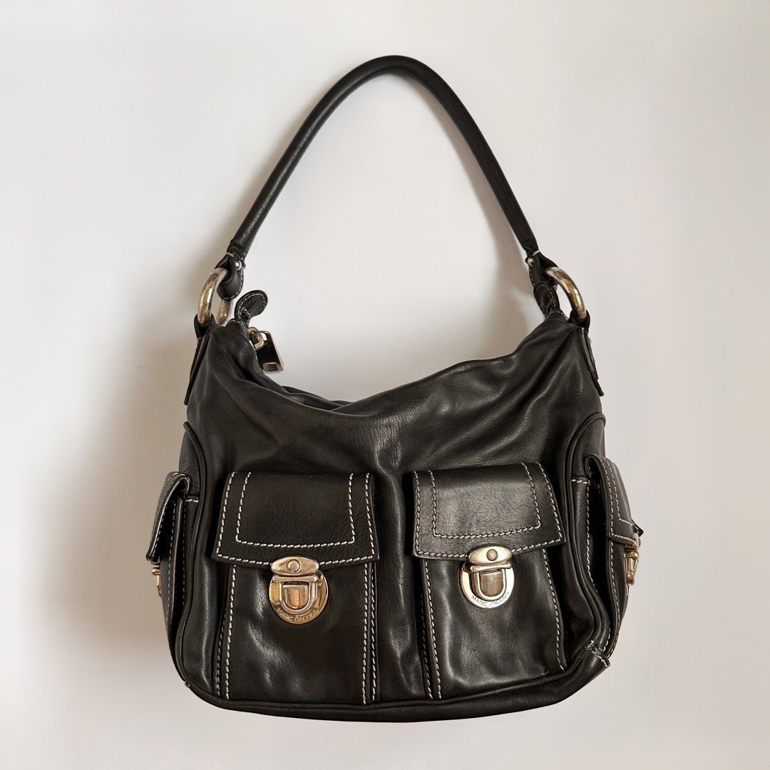 marc jacobs multi pocket blake shoulder y2k bag black