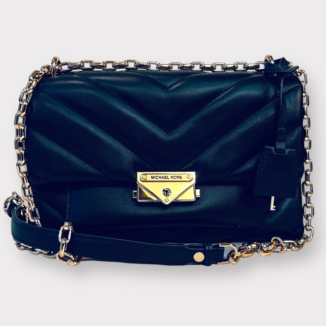 Michael Kors Black Quilted Leather Bag Women s Fashion Bags