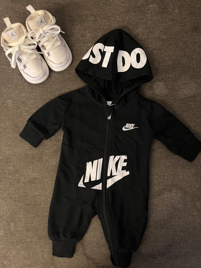 NB Authentic Nike Baby Hooded Sleepsuit Babies Kids Babies