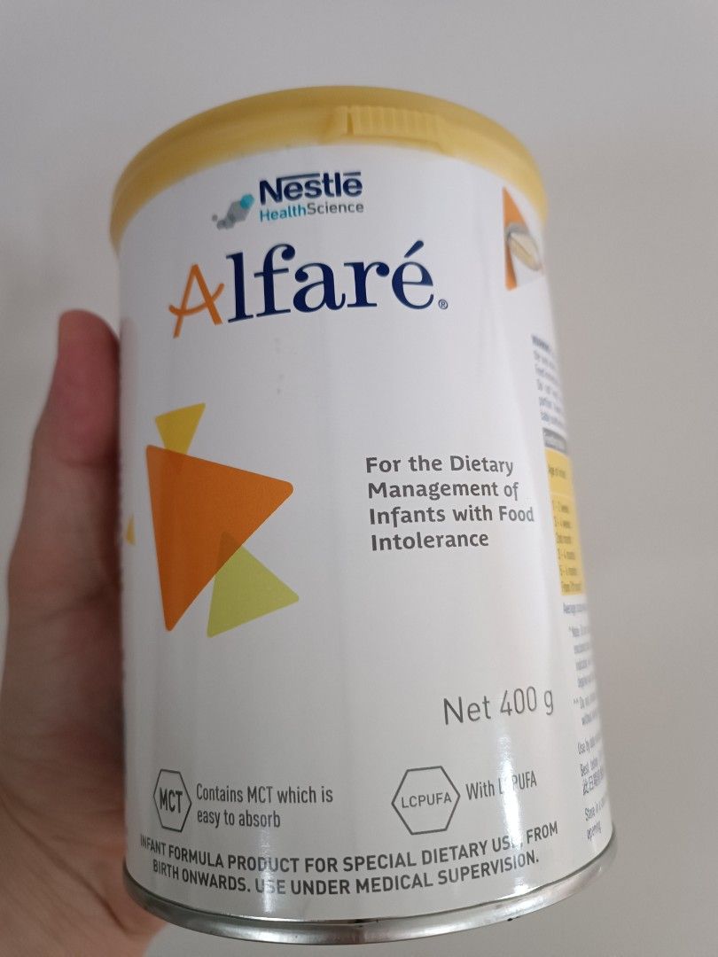 1 Neocate and 2 Alfare milk for lactose intolerant diarrhea infant