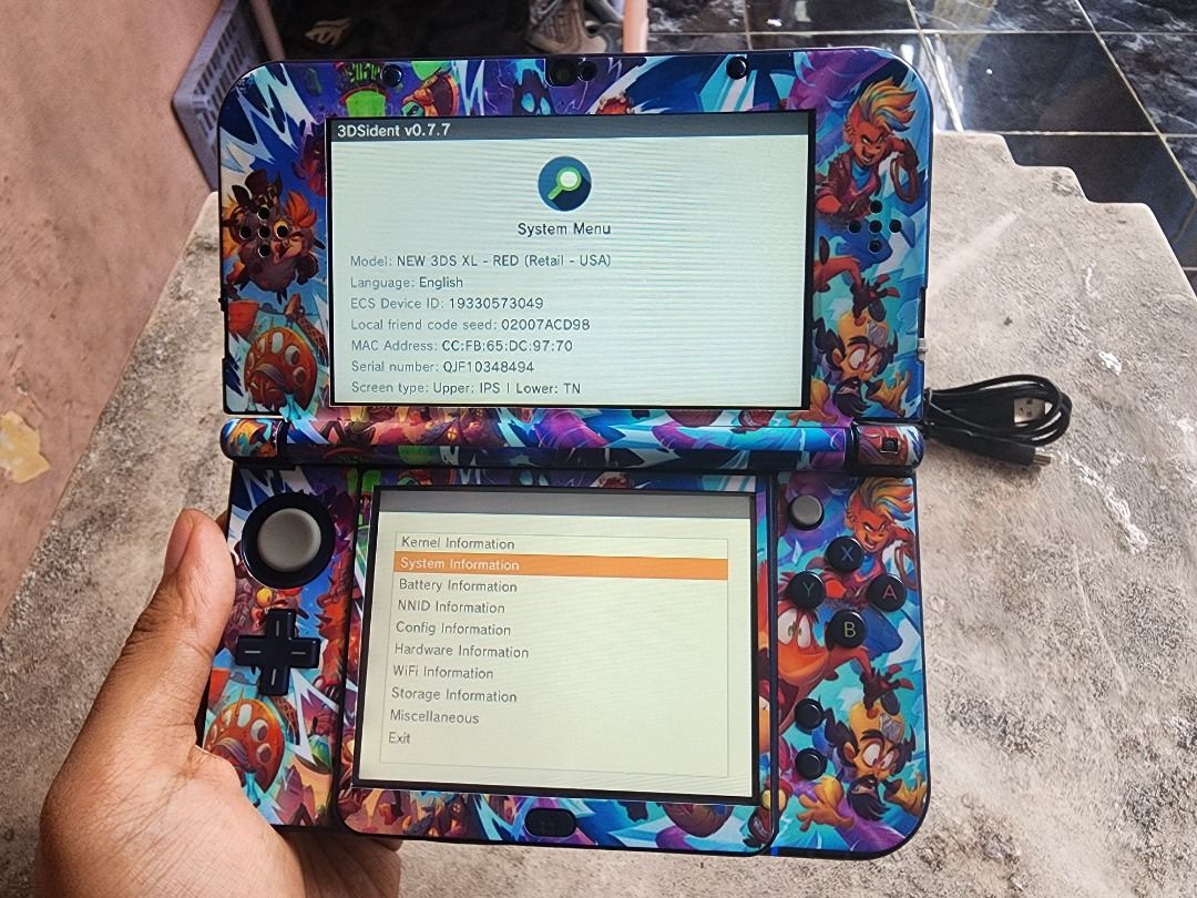 New Nintendo 3DS LL XL Metallic Blue Screen IPS RARE CFW Luma 64GB 03