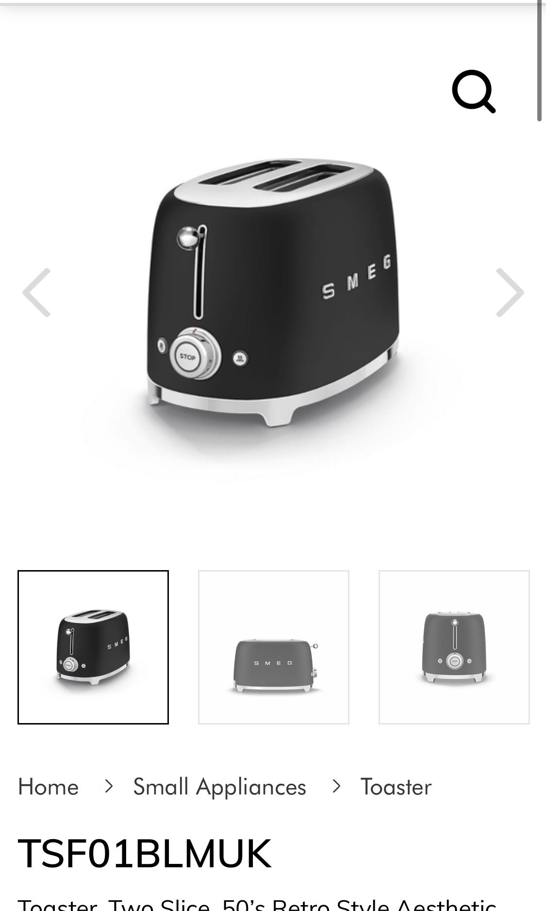 NEW SMEG Toaster TSF01BLM, TV & Home Appliances, Kitchen Appliances