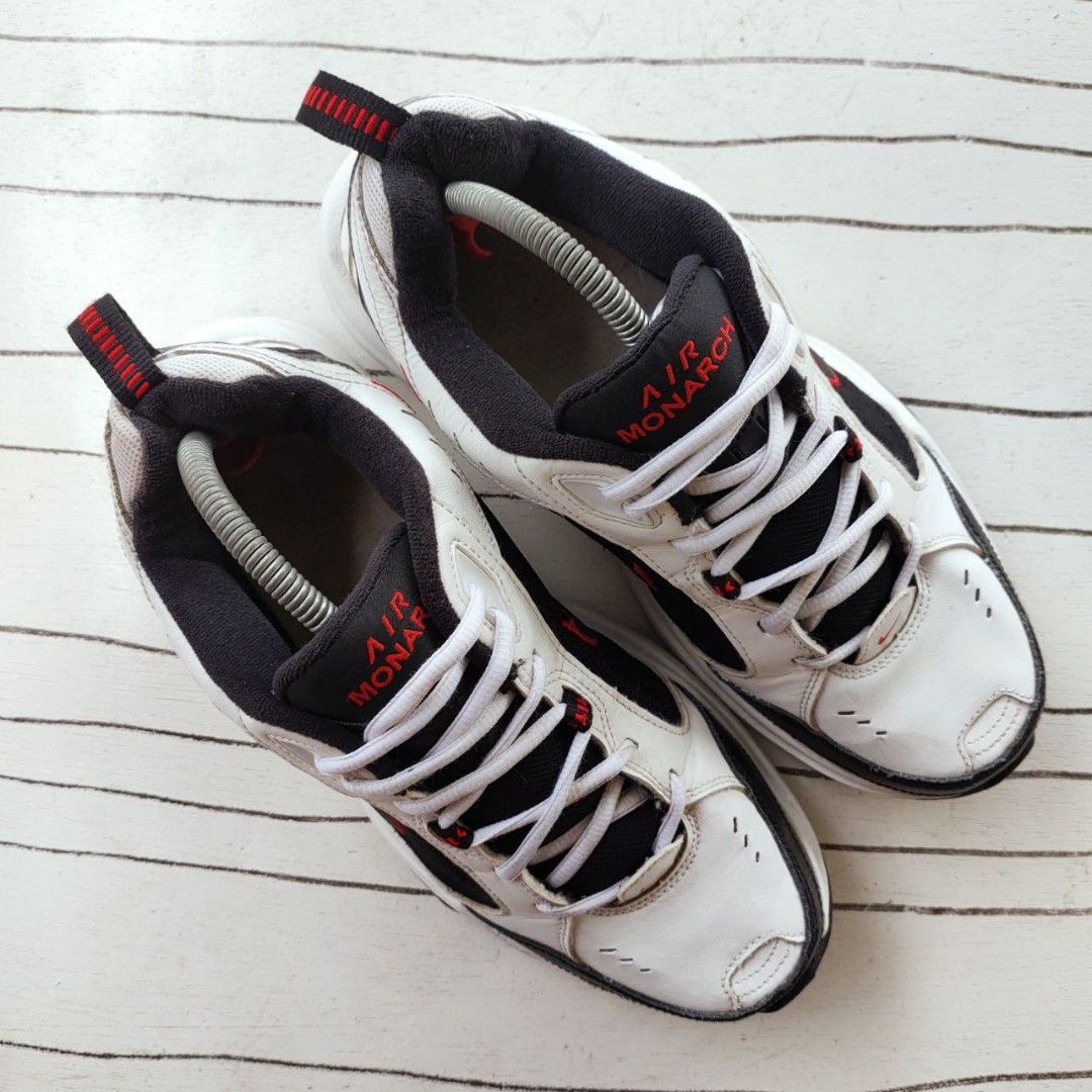 Nike air monarch black and white hot sale