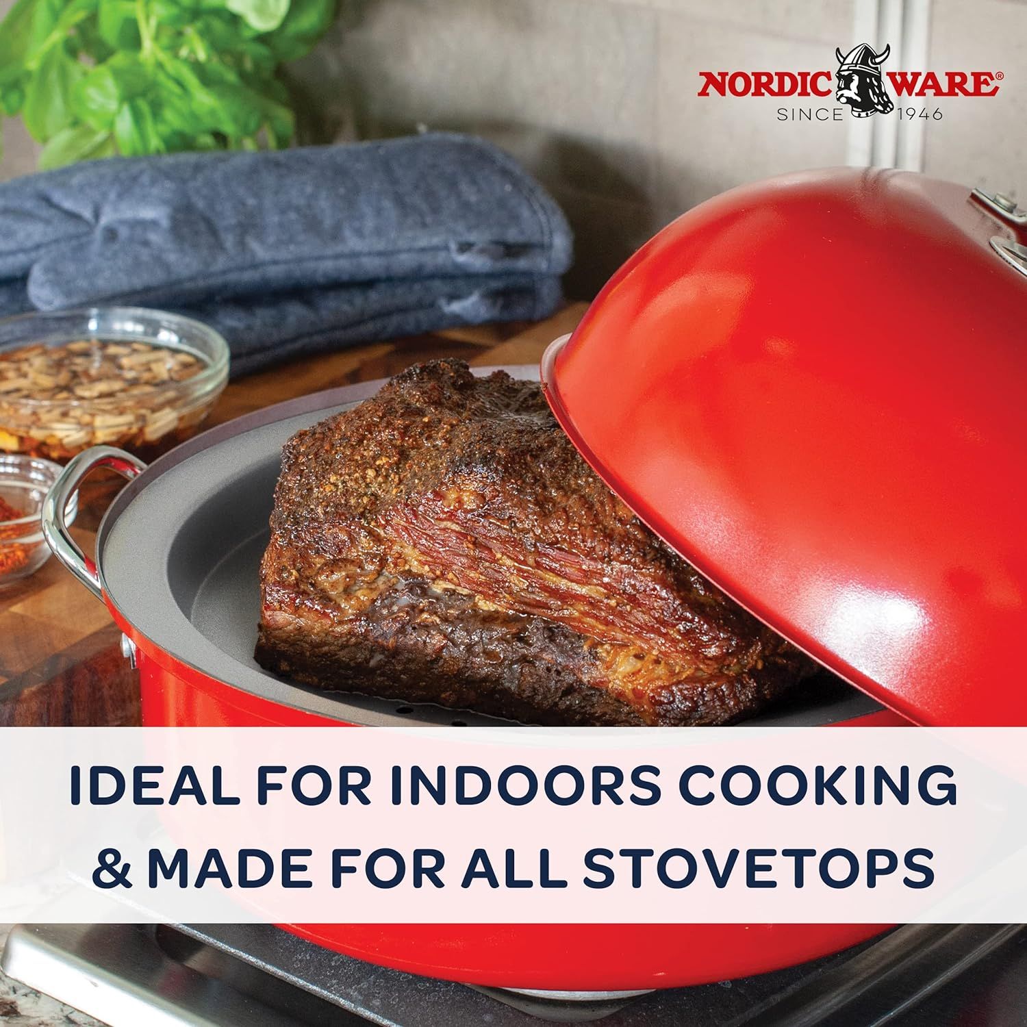 Nordic Ware Stovetop Kettle Smoker Red One 36556 TV Home