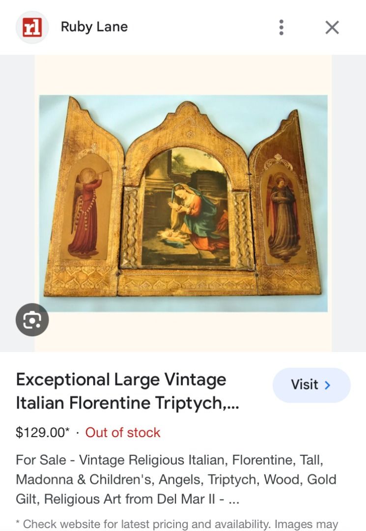 Ognissanti Madonna Sacred Triptych Florentine Gold Gilt Gesso Wood ...