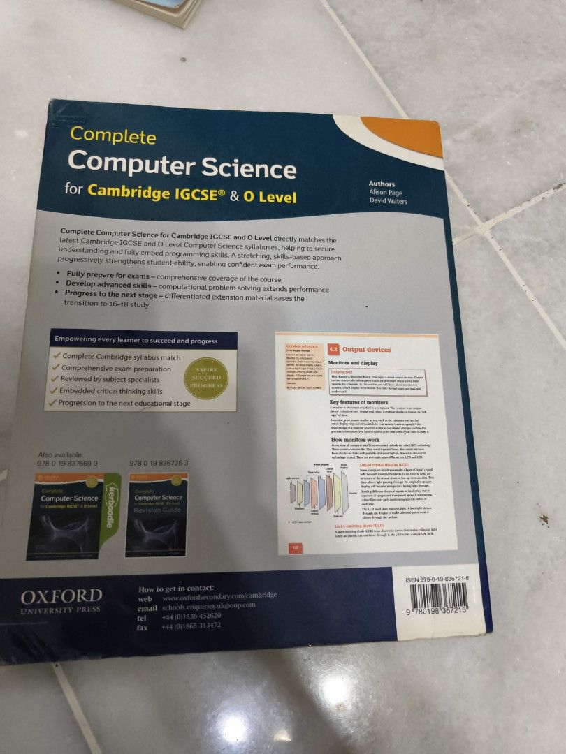 Oxford Cambridge IGCSE Complete Computer Science Textbook, Hobbies ...