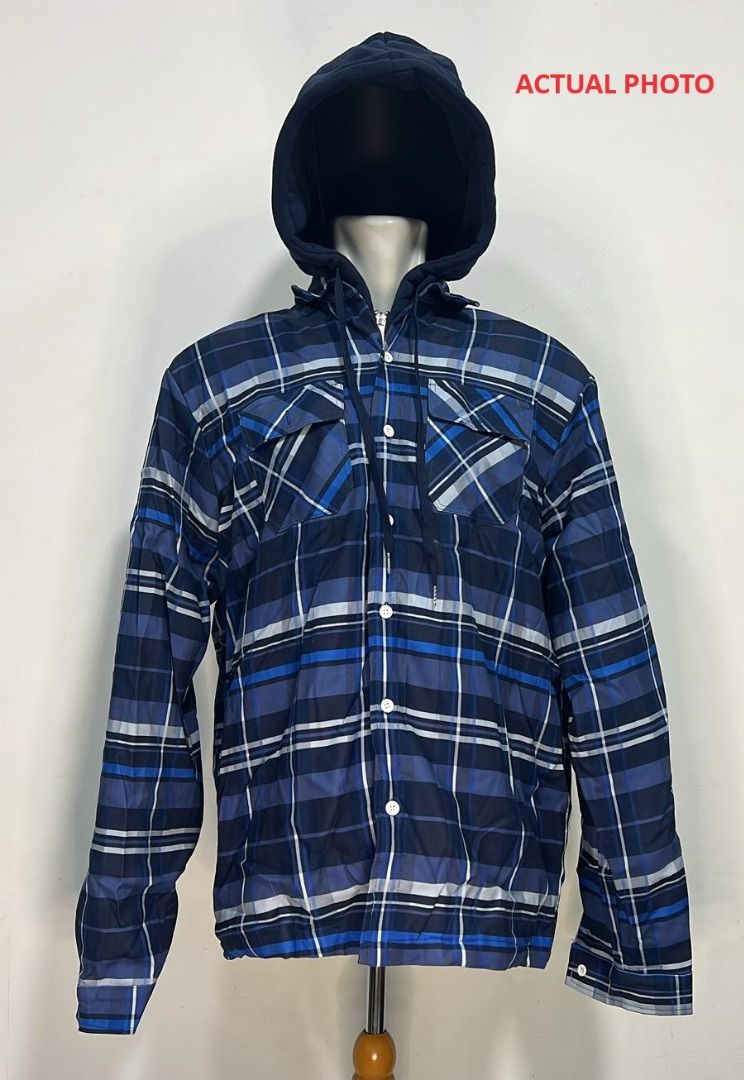 Mens hooded new arrivals plaid jacket