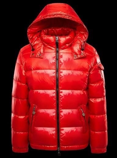 P6 Down Jacket White Duck Hood Warm Glossy Winter Fluffy Red
