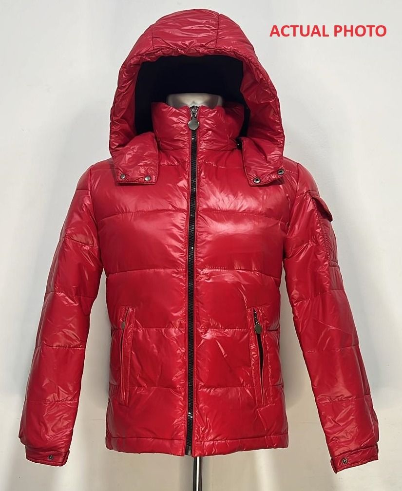 Red jacket on sale with fur hood