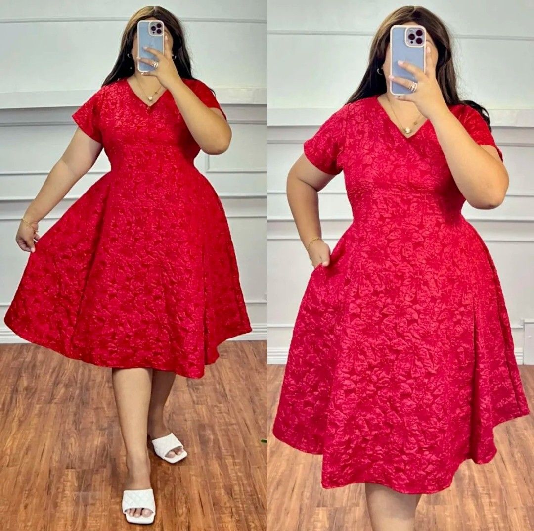 Jacquard dress red top