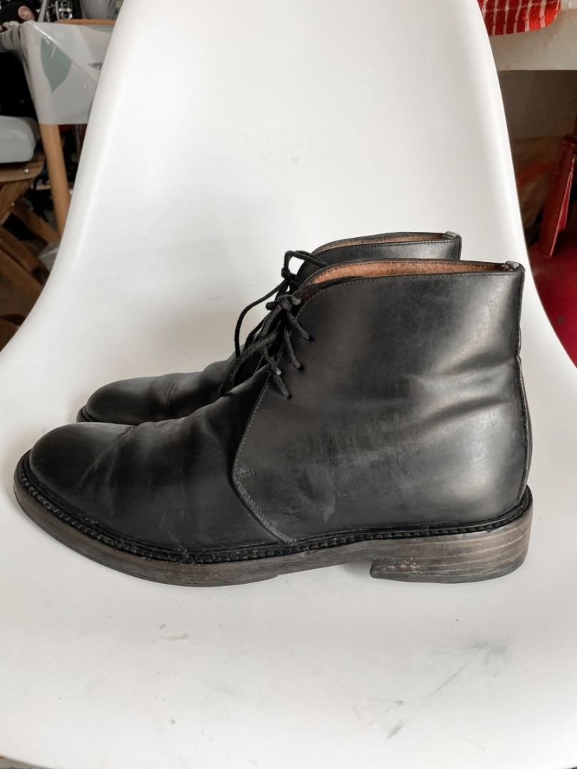 Polo Ralph Lauren Italy Boots Shoes Black Genuine Leather Original  Authentic 100% PRL Kulit Asli Sepatu Boot Shoe Hitam Footwear Alas Kaki  Foot Wear