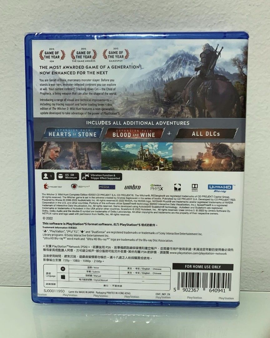 PS5 Games The Witcher Wild Hunt 3 Complete Edition (BNIB) (Category: PlayStation) located in Singapore. Submitted by GameXstationPlus (Listing ID 1270903187, Image 2). Description: PS5 Game The Witcher Wild Hunt 3 Complete Edition (BNIB) - PS5 version - $62 each - Share at least 1 of our posting & tag us on IG to be eligible for $2 off per game - Normal postage fee of $2 applies. (*NOTE: GameXstation will not be liable for any loss of parcel via 