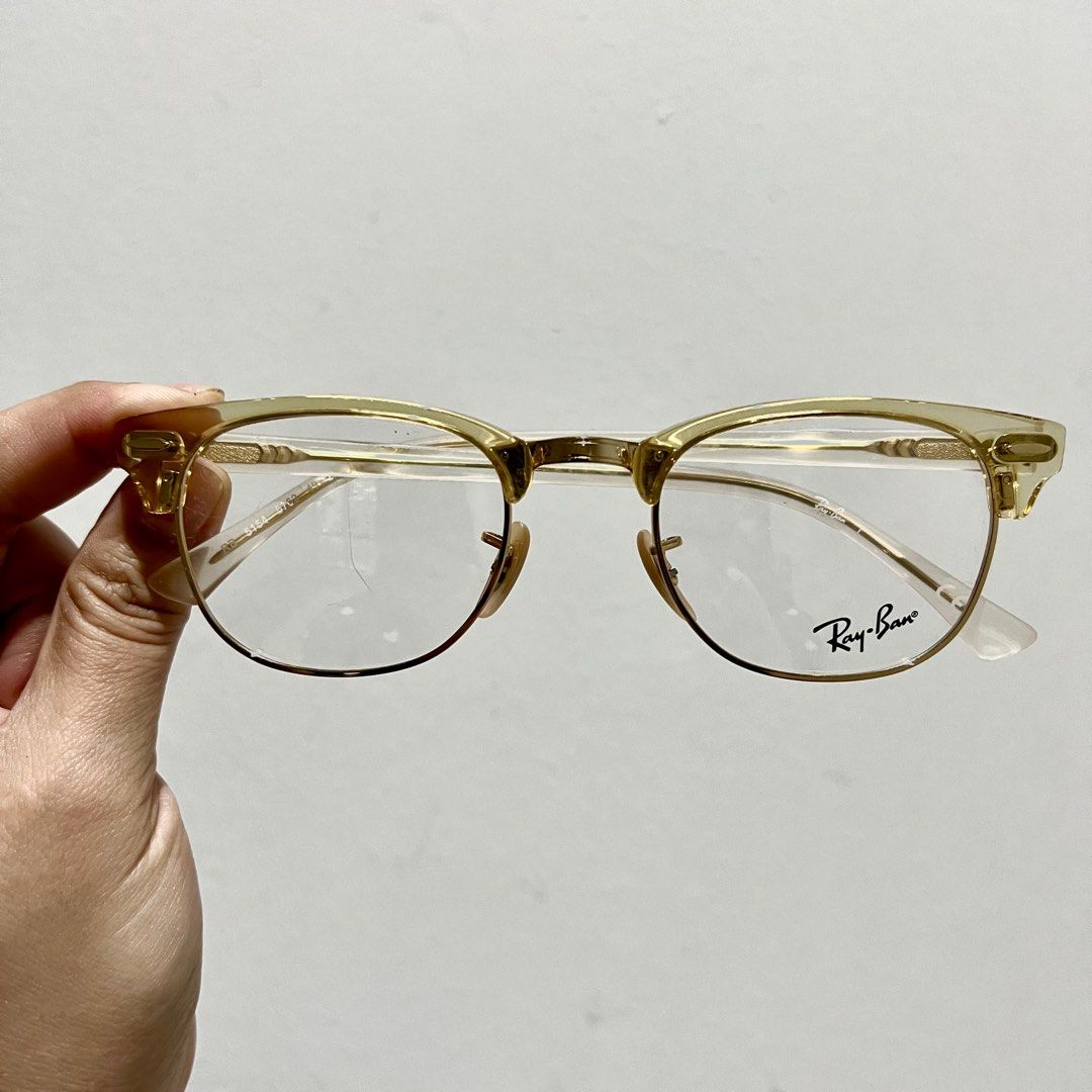 RAYBAN Clubmaster Optics Polished Transparent Frame Women s