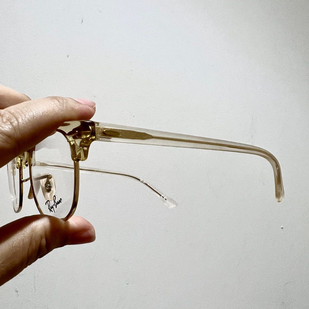 RAYBAN Clubmaster Optics Polished Transparent Frame Women s