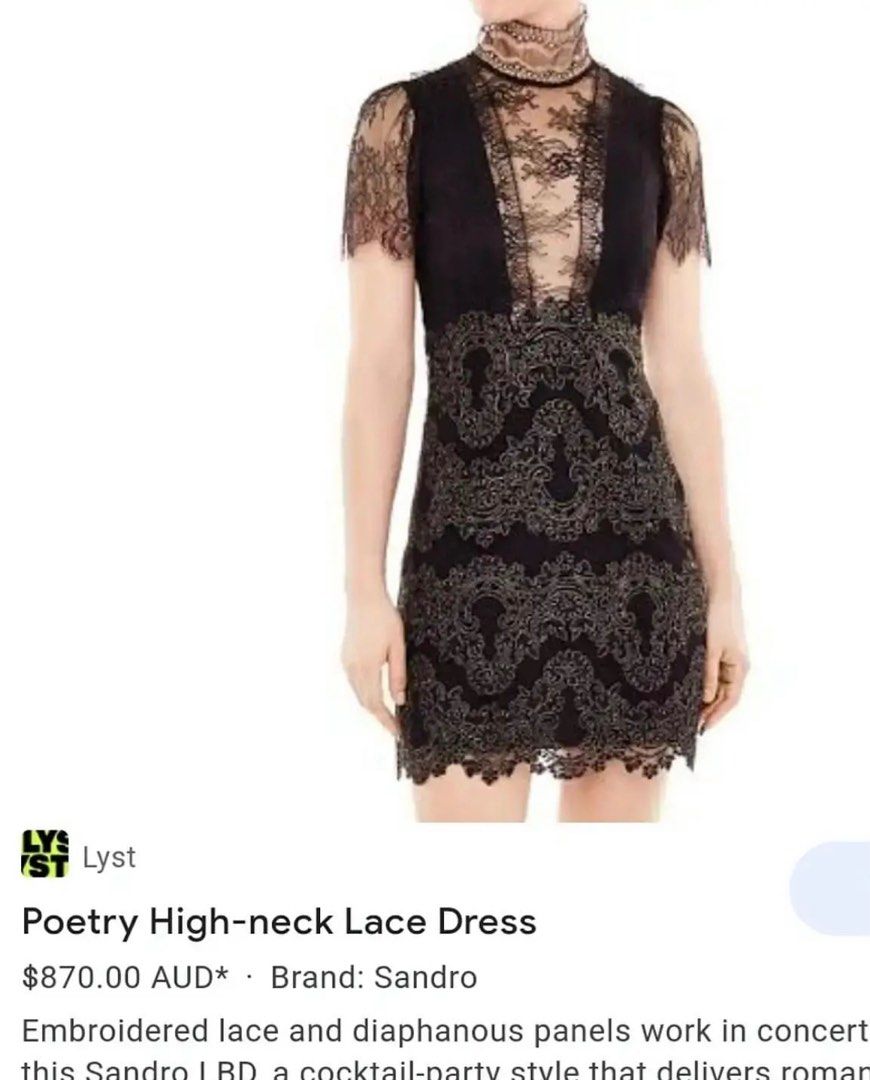 SANDRO PARIS BLACK LACE DRESS (Category: Dresses) located in Cabuyao City. Submitted by getvintage (Listing ID 1270869494, Image 1). Description: BRAND SANDRO PARIS Small on tag Like new No damage Mine now pay now Gcash and shopee check out.