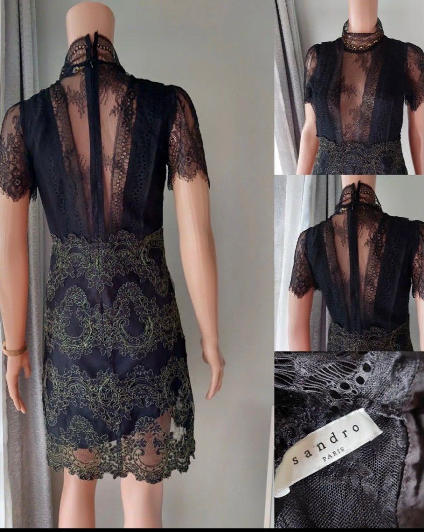 SANDRO PARIS BLACK LACE DRESS (Category: Dresses) located in Cabuyao City. Submitted by getvintage (Listing ID 1270869494, Image 3). Description: BRAND SANDRO PARIS Small on tag Like new No damage Mine now pay now Gcash and shopee check out.