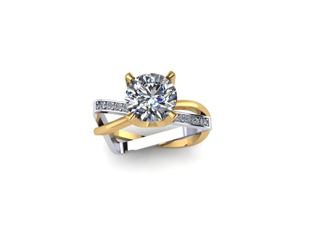 White and yellow gold diamond ring hotsell