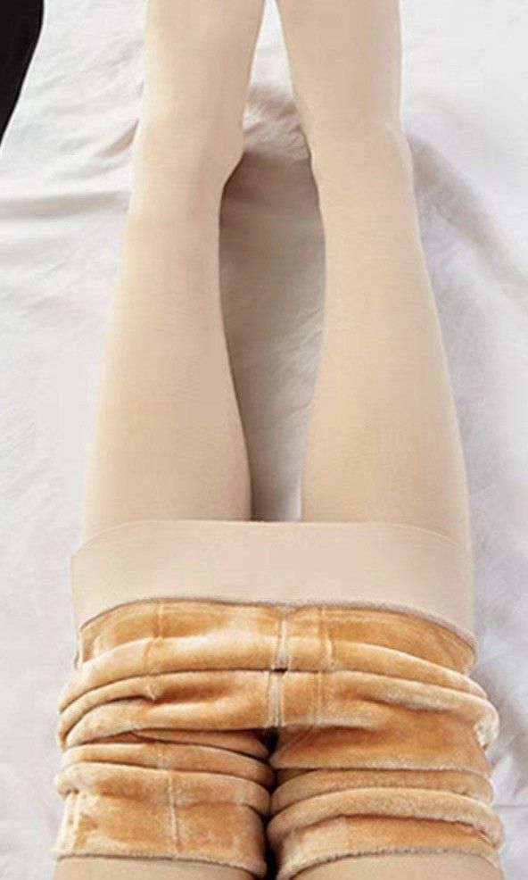 Skin Colour Thermal Fleece Tights