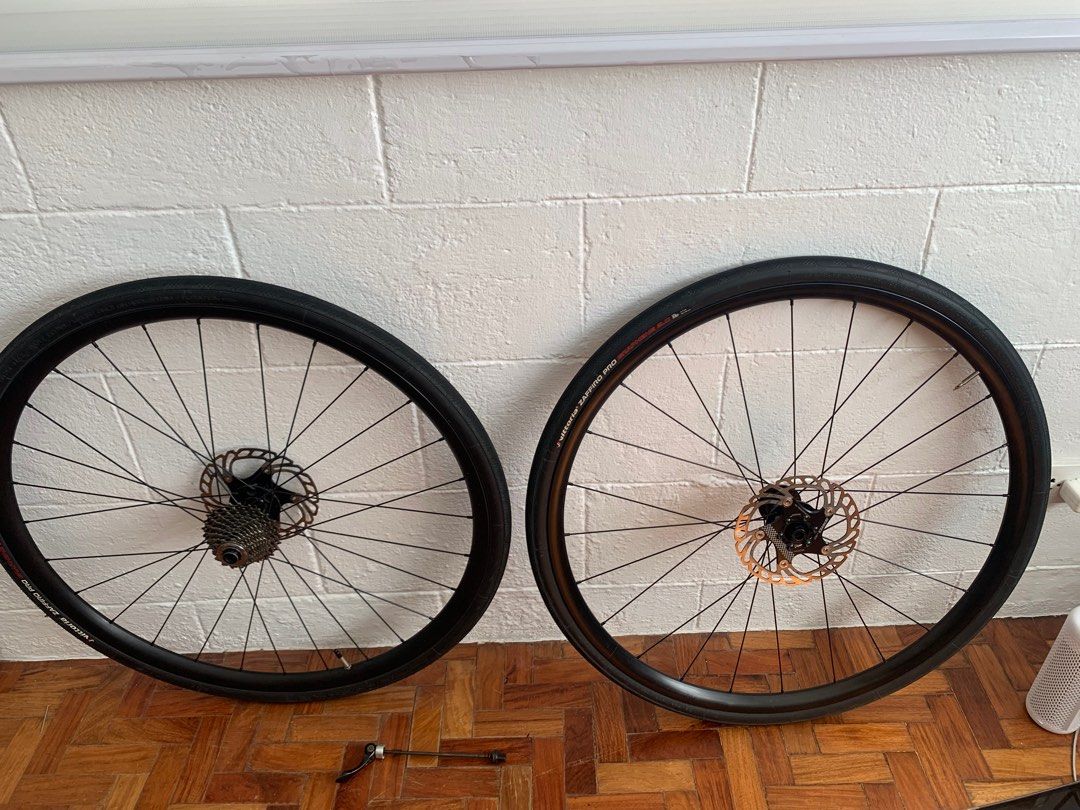Specialized Axis rims for road/gravel (Category: Bicycles) located in Manila. Submitted by jeffchuasarmiento (Listing ID 1270867671, Image 1). Description: Selling specialized axis thru axle gravel/ road wheelset 700c good for gravel or road. Came from a rubaix Optional : Pro rotors -500 Tires Rubino pro 32c - 1,500 Gravel king ss 38c - 1,500.