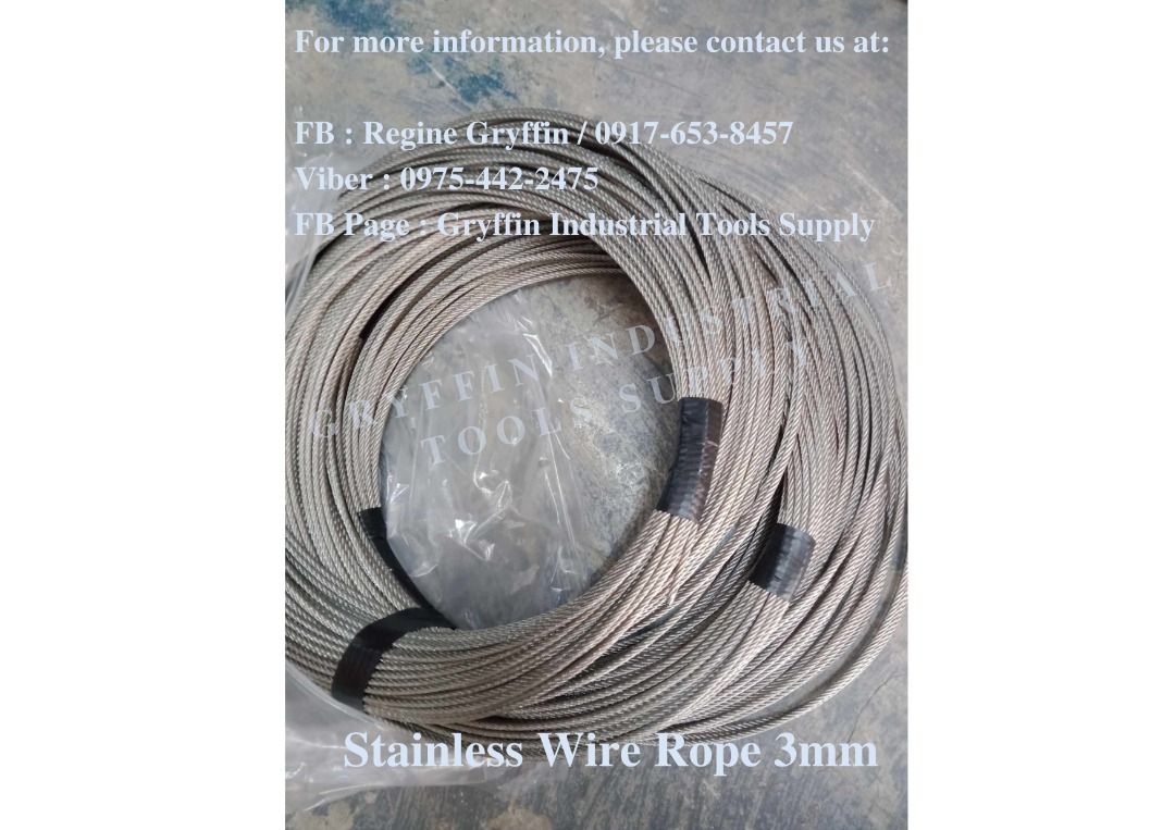 Stainless Wire Rope 3mm, Commercial & Industrial, Industrial Equipment ...