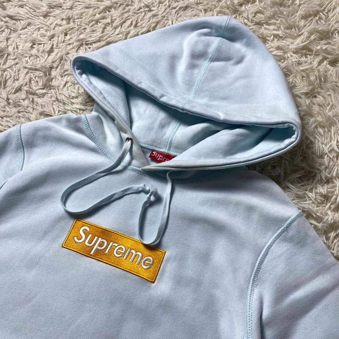 Supreme box logo hoodie ice blue store