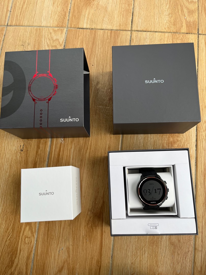 Suunto 9 Baro Red with Leather Strap Men s Fashion Watches